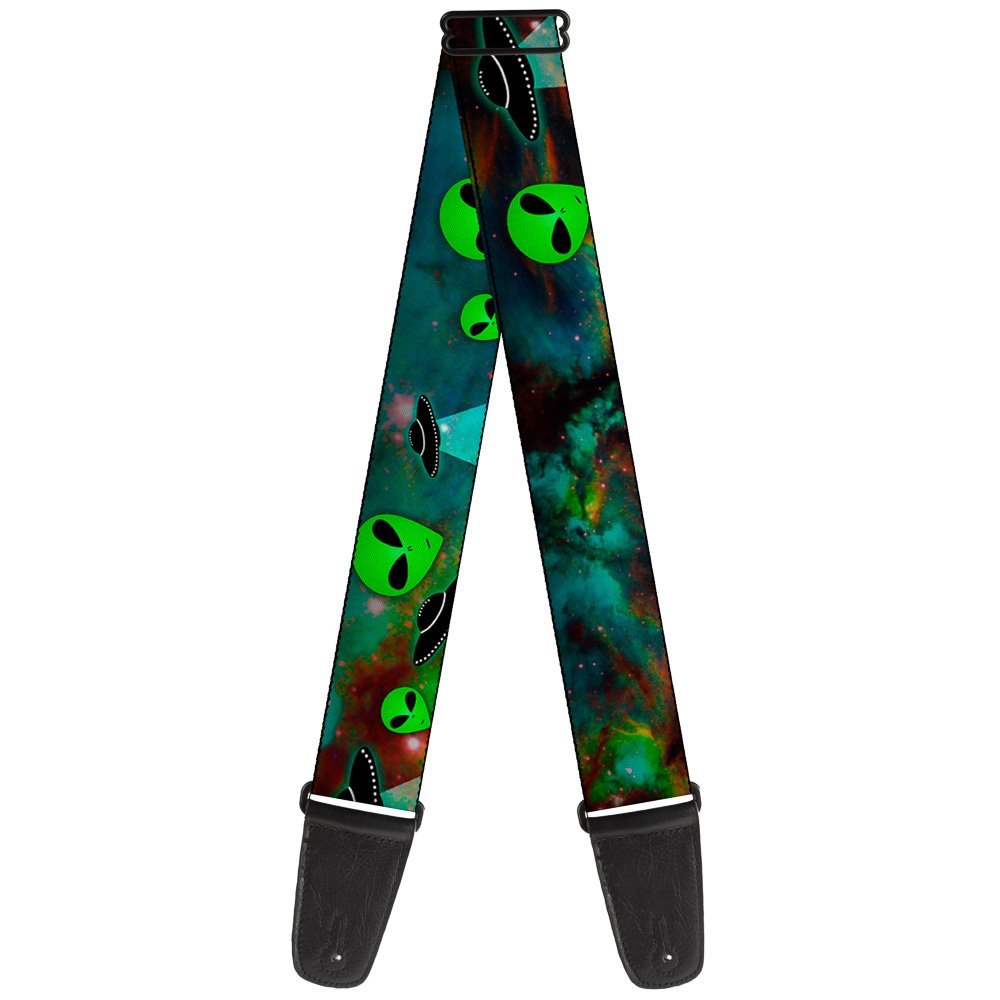 Buckle-Down GS-W30163"Aliens & UFO's Galaxy/Green/Black/White" Guitar Strap