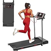 MCRG Walking Pad with Handle Bar, 3.5HP Electric Running Walking Pad Treadmill with Handles, 0.6-10.0MPH Portable Small Treadmill with Handle Bar for Home Small, 400 LBS Capacity