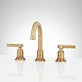 Signature Hardware 482747 Greyfield 1.2 GPM Widespread Bathroom Faucet with Metal Lever Handles and Pop-Up Drain Assembly