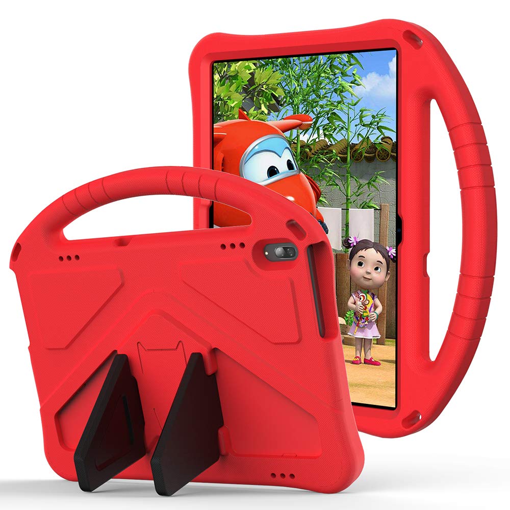 Tading Kids Case for Lenovo Tab M10/P10, Children Friendly EVA Foam Protective Stand Handle Cover Case for Lenovo Tab M10(TB-X605L/X605F) /M10 HD(X505L/X505F) [Not for M10 HD 2nd Gen X306F] - Red