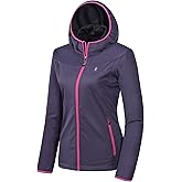 Little Donkey Andy Women's Lightweight Hooded Softshell Jacket for Running Travel Hiking, Windproof, Water Repellent