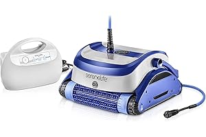 SereneLife Automatic Pool Vacuum for Inground Pools Robotic Pool Cleaner with 4500 GPH Suction from Twin Motors Brushes,2 Filters and Tangle-Free Cable Cleans 50 Ft Pools with 3 Timed Cycles,SLPORBT18