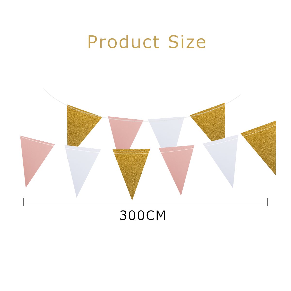 JER Gold Confetti Balloons, 16Pcs Party Decor Balloons Circle Confetti Filled with 12 inches Bonus Handmade Banner for Wedding Birthday Party Festival Decorations(16 Pcs Balloons + Pennant Garland)