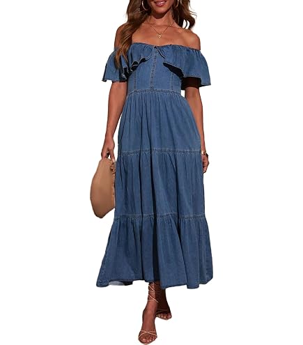 OQC Women's Blue Jean Denim Mini Dress