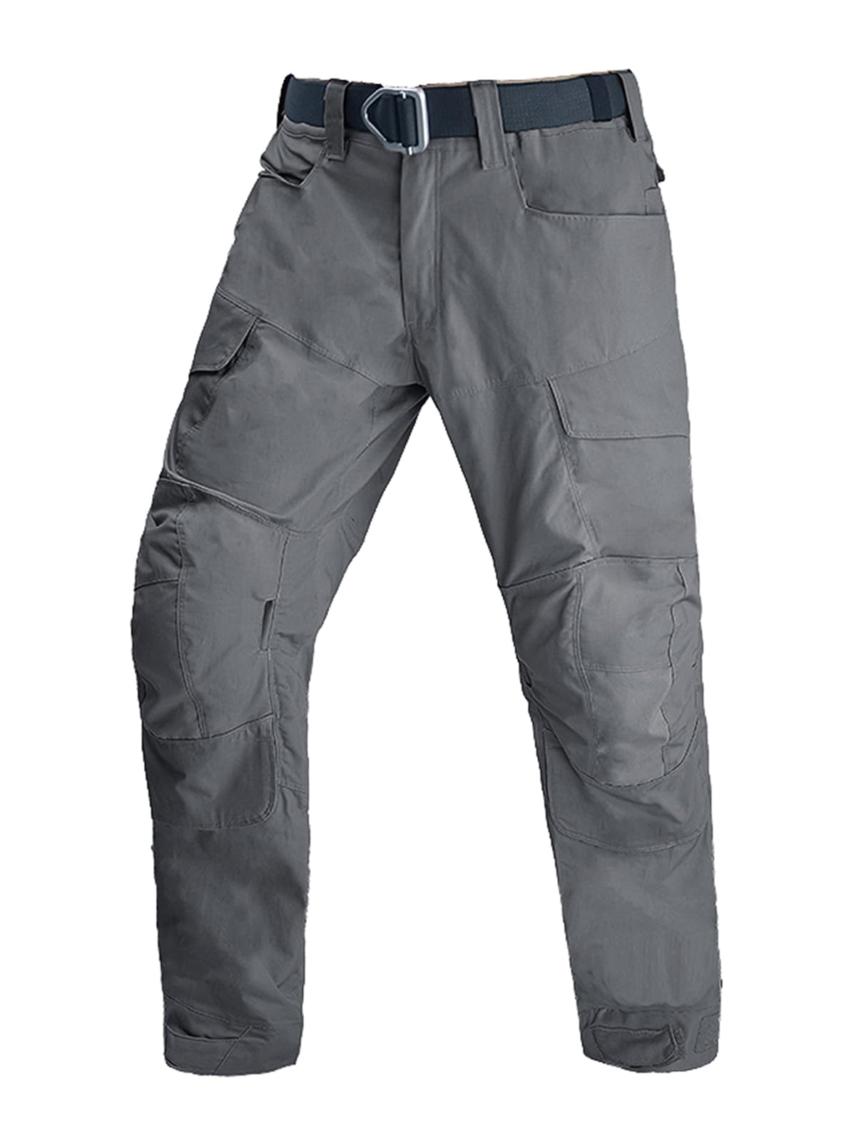 Men's Tactical Cargo Pants, Ripstop Waterproof Military Pants with Knee Pads, BDU Pants with 6 Pockets (US, Alpha, Medium, Regular, Regular, Gray)