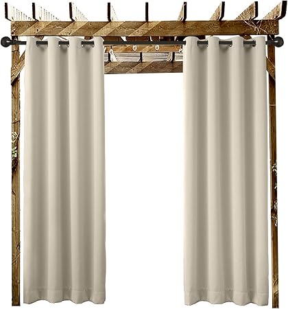 Amazon Com Chadmade Outdoor Curtain Beige Extra Wide 150 W X 96