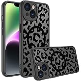 Aconfei for iPhone 14 Plus Magsafe Case, Magnetic Black Leopard Design Cute Soft TPU Shockproof Protective for Girls Women Phone Cover