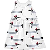 ZZKKO Cute Snake Botanical Girls Dresses Casual Toddler Summer Dresses Outfits for Little Kids 2T-8Y