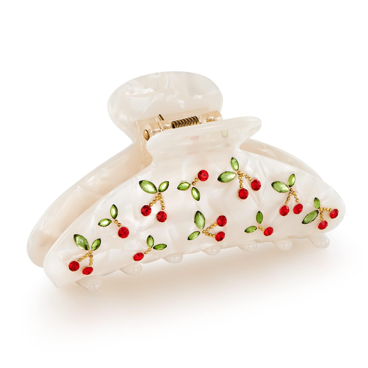 Photo 1 of LILIE&WHITE Acrylic Hair Clips Claws For Women With The Rhinestone Pattern In Red Cherry Shape Hair Clip For Thick Hair Hair clips for styling sectioning 1PC