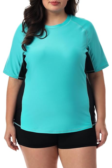 Plus Size Rash Guards Plus Size Rash Guard Swimsuits Women INNO Plus Size 2-Piece Rash Guard ...
