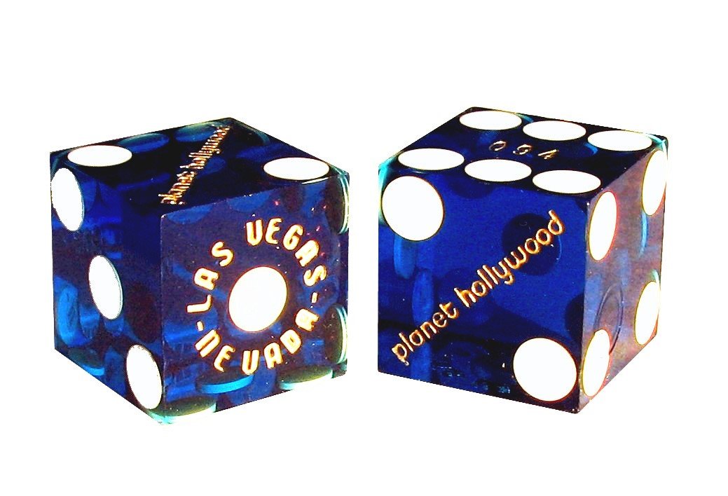 Cyber-Deals Wide Selection of 19mm Craps Dice - Authentic Las Vegas Casino Table-Played (Planet Hollywood (Blue Polished)) — image 1