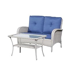 HUMMUH 4-Piece Patio Furniture Wicker Outdoor
