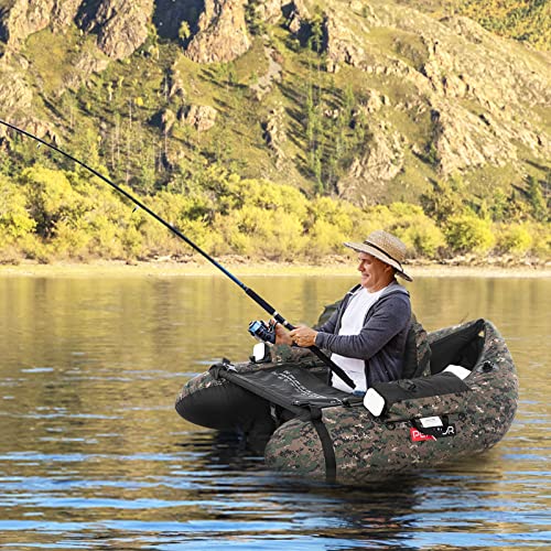 Fishing Reel GYMAX Fishing Float Tube, 350lbs Inflatable Belly