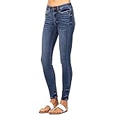 Judy Blue Mid Waist Five Pocket Handsand Skinny Jeans
