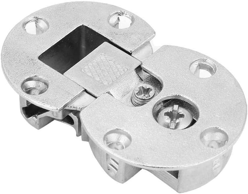 Jadeshay Hinges,2 Pieces Door Hinges Hidden Cabinet Hinges Adjustable 90 Degree Page Turning Hinge Back Flap Hinge for Lifting Desk Kitchen Folding Dining Table with 12 Pieces Mounting Screws