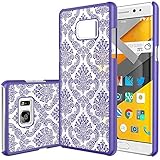 Galaxy Note 7 Case - Anwish Damask Design Pattern Rubber Coating Ultra Slim Fit Hard Hybrid Case Cover for Samsung Galaxy Note 7