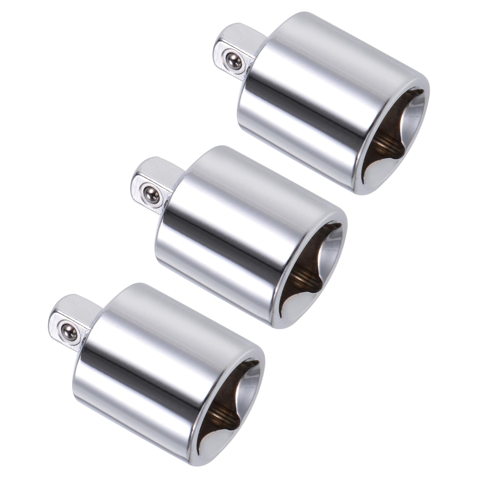 CoCud Socket Reducer, 1/2" to 1/4" Joint Size, CR-V Spring-Loaded Ball Detent Safe & Firm Impact Socket Adapter - (Applications: for Automotive Repairs), 3-Pieces