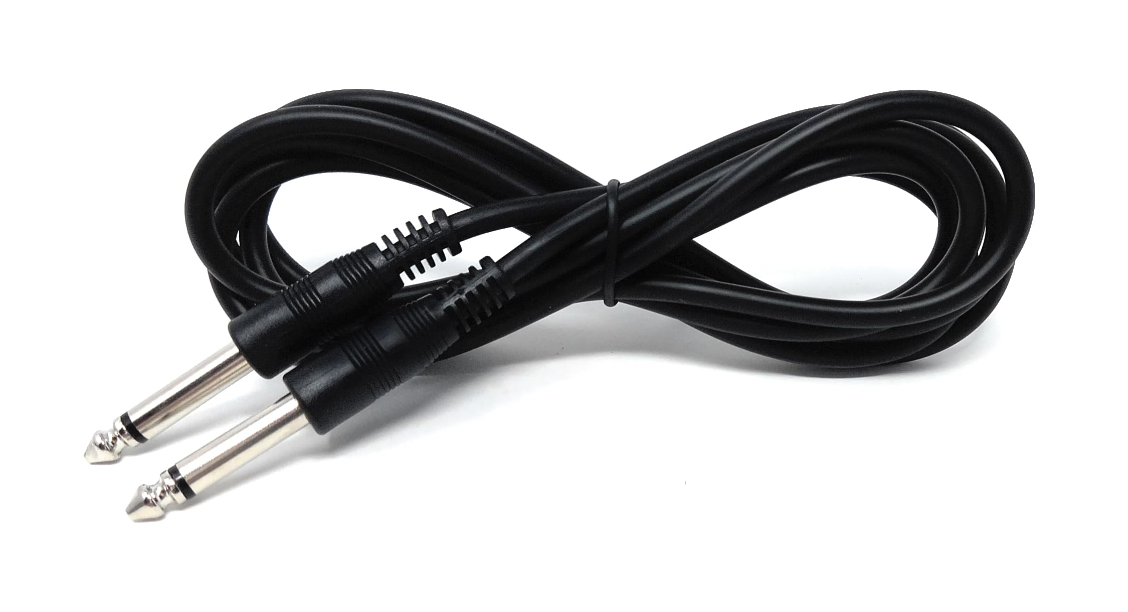 DRUT 2m 6.35mm 1/4" TS Mono Jack to Jack Plug Lead for Guitar, Amplifiers, Music Instruments, Speakers, Microphone Cable Straight Ends, Black 6.5ft
