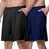 Mens Sleep Shorts Pajama 2 Pack Soft PJ Bottoms,Breathable Mesh Lounge Casual Shorts PJ for Men with Pockets Drawstring