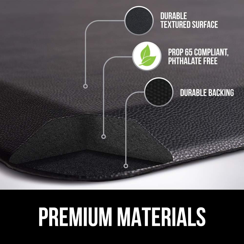GORILLA GRIP Original Premium Anti-Fatigue Comfort Mat, Phthalate Free, Ships Flat, Ergonomically Engineered, Extra Support and Thick, Kitchen and Office Standing Desk, 32x20, Black: Kitchen & Dining