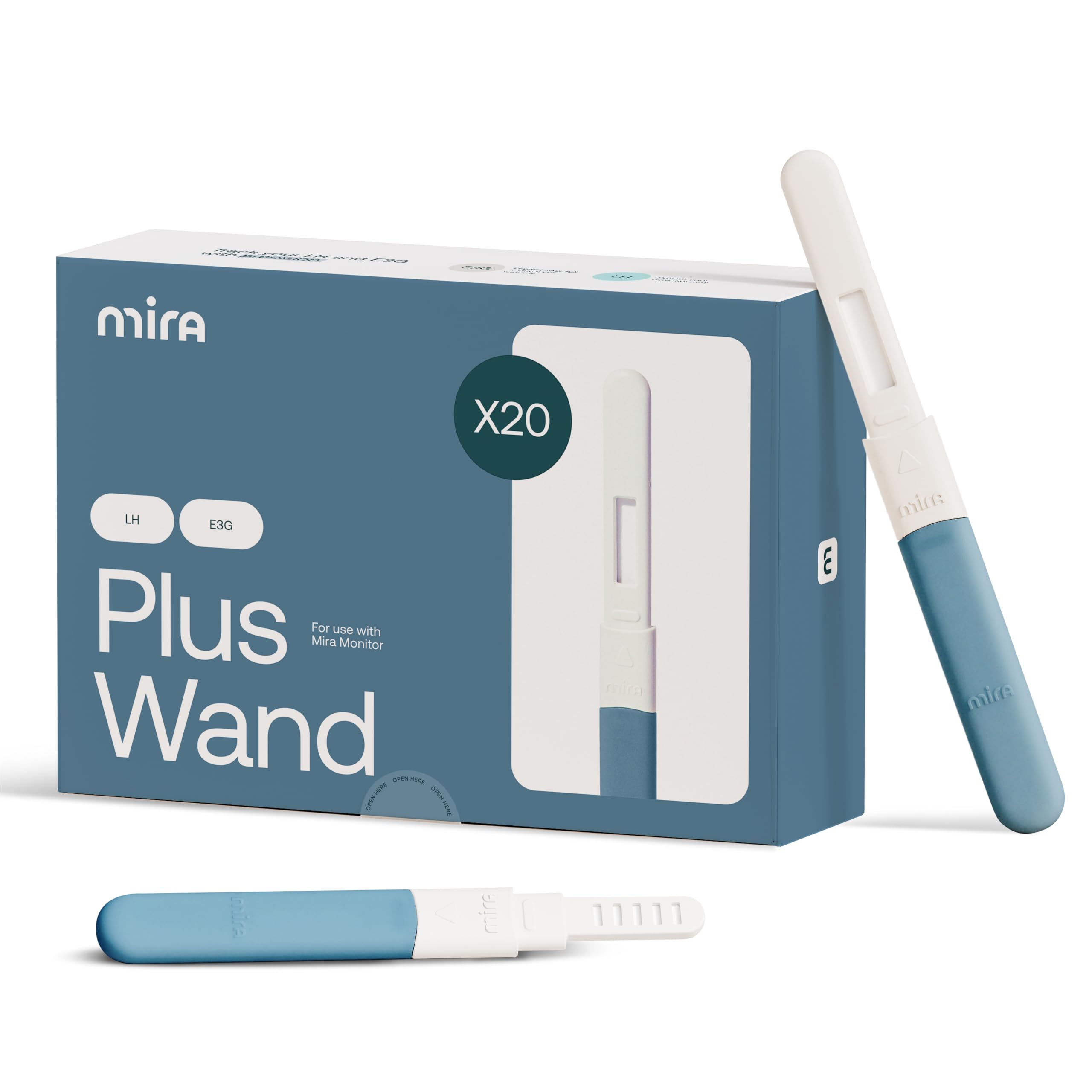Mira Fertility Plus Wands, Ovulation Test Strips for Women, Accurately Monitor and Detect Ovulation at Home, Track LH and E3G Hormones, Use with Digital Mira Fertility Monitor Kit + App, 20 Tests