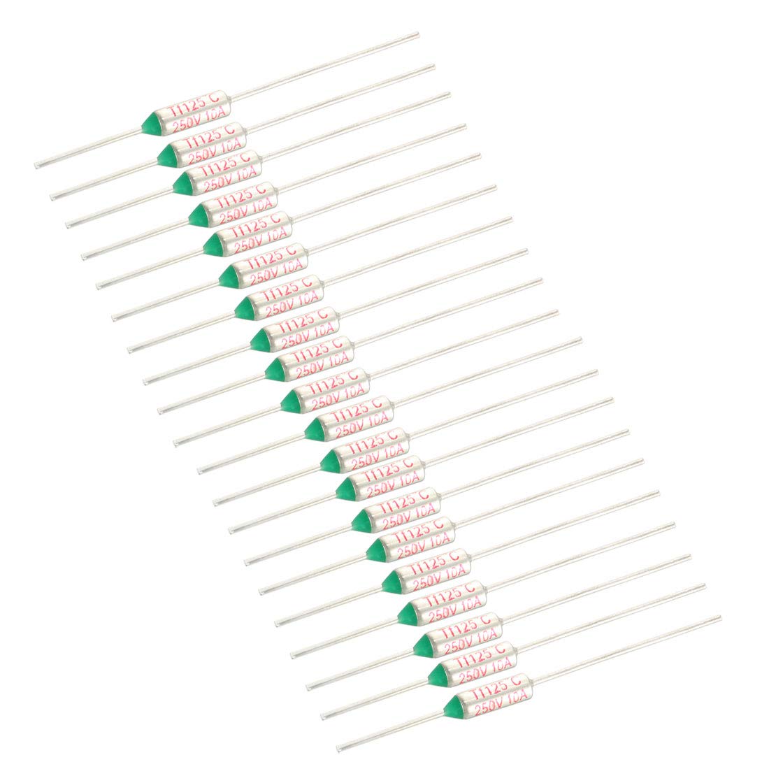 Sourcingmap 250V 10A 125℃ Celsius Circuit Cut Off Temperature Thermal Fuse 20 Pcs