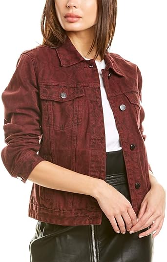 denim jacket maroon