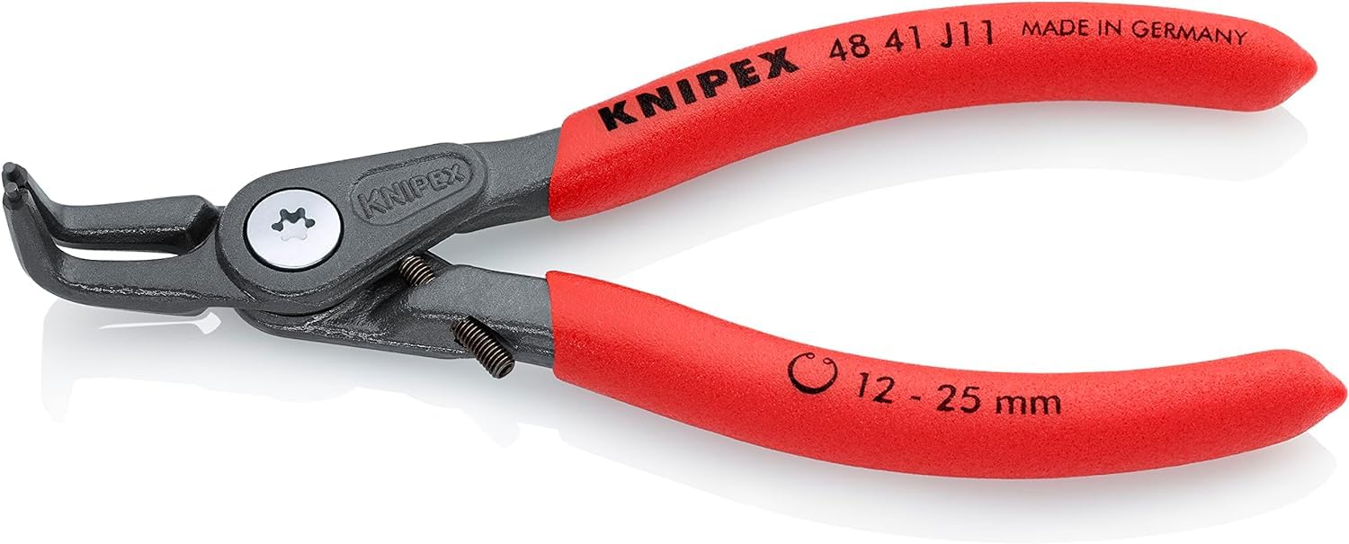 KNIPEX Precision Circlip Pliers for Internal Circlips in Bore Holes with Non-Slip Plastic Coating 130 mm, 48 41 J11