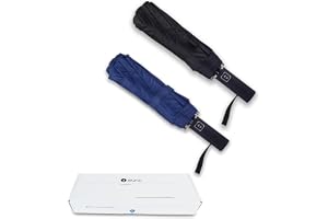 Bluinzi 2 Pack 46 Inch Umbrellas, Double 10-rib, for Rain, Compact Travel | Better Value: 2 Pack 46 Inch Umbrellas with Double 10-rib, Travel Size, Simple and Durable, Small Portable Auto Windproof