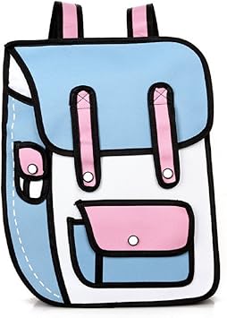 Amazon Co Jp イラスト リュックサック バックパック 二次元 おもしろ アイテム カバン デイパック 男女兼用デザイン 水色 普通版 スポーツ アウトドア