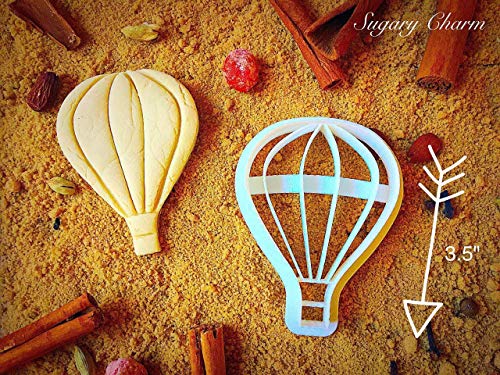 Hot Air Balloon Shape Cookie Cutter - Avation Incredibles Cutters for Baking Cookies - Sugarbelle Fly Balloons Playdough Imprint - Eco Friendly Kitchen Embosser by Sugary Charm