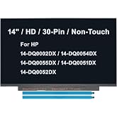 JHK JIEHONGKE 14" HD 1366x768 Screen Replacement for HP L61948-001 Panel | 14-DQ0002DX, 14-DQ0054DX, 14-DQ0055DX, 14-DQ0051DX, 14-DQ0052DX 30-Pin Matte Laptop LCD Display