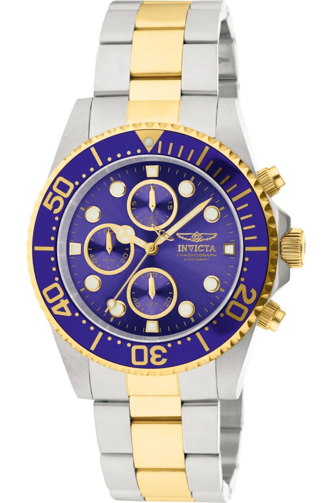 Gold Invicta Chronograph 200 Mt Invicta Reserve Chronograph Wr 200