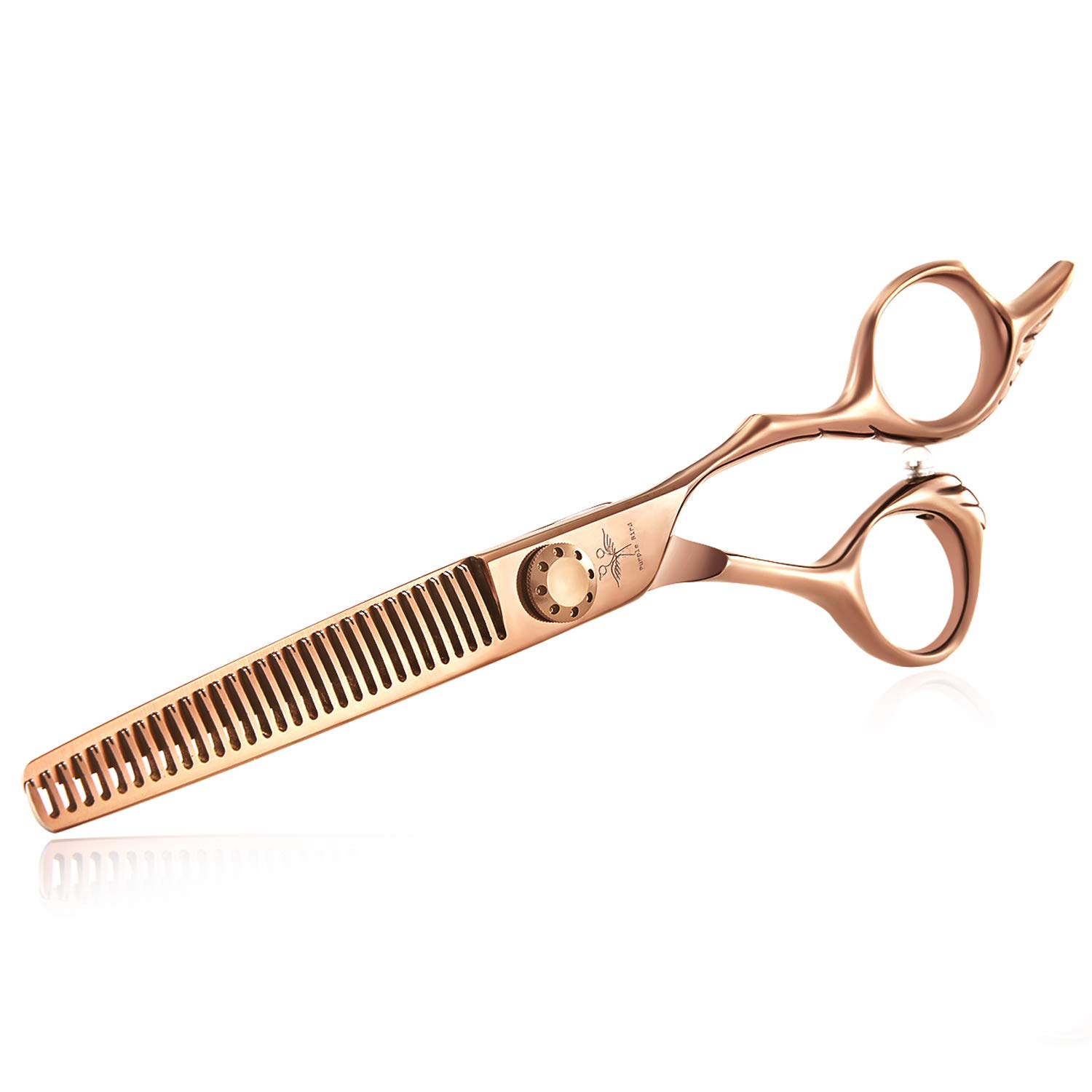 6 Inch Thinning Hair Cutting Scissors Professional Salon Barber Shears Trimming Haircut Texturizing Scissors for Man, Women, Adults Japanese Stainless Steel Wing-Shaped Engraving Handle Bronze : Beauty