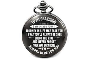 LEVONTA Men Gifts for Birthday Anniversary Valentines Day Graduation Fathers Day Christmas, Personalized Pocket Watch for Him