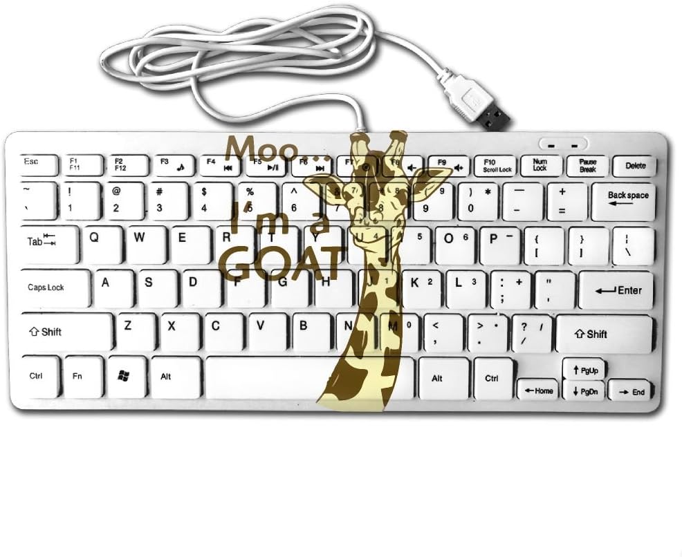 MOO, I'M A GOAT USB Wired 78 Keyboard Mini Ultra Slim Noiseless Keyboard For Pc Computer Laptop