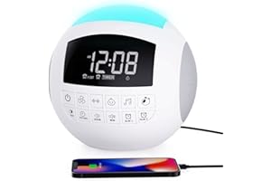 PPLEE Sound Noise Machine for Baby Kids Adults Sleeping,42 Soothing White|Nature|Fan|Lullaby Sounds with 7 Colors Night Light,6 Timers&16 Volumes,Dual Alarm Clock with 2 USB Ports for Bedroom Office Privacy