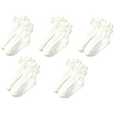 Gwenvenni Toddler Girls Double Ruffle Lace Trim Cotton Socks Frilly Dress Socks 5-Pack