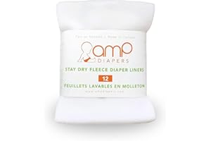 AMP Diapers Stay Dry Fleece Diaper Liners (12 Count (Pack of 1))