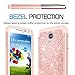 LeYi S4 Case with Tempered Glass Screen Protector [2 Pack] for Girls Women, Glitter Bling [PC Silicone ] Hybrid Heavy Duty Protective Phone Case for S4 TP Rose Gold