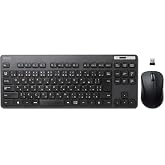 ELECOM Wireless Thin Keyboard/Standard Japanese Layout/Conformity with JIS Standard/Wireless Mouse/Durable/Black/TK-FDM109MBK