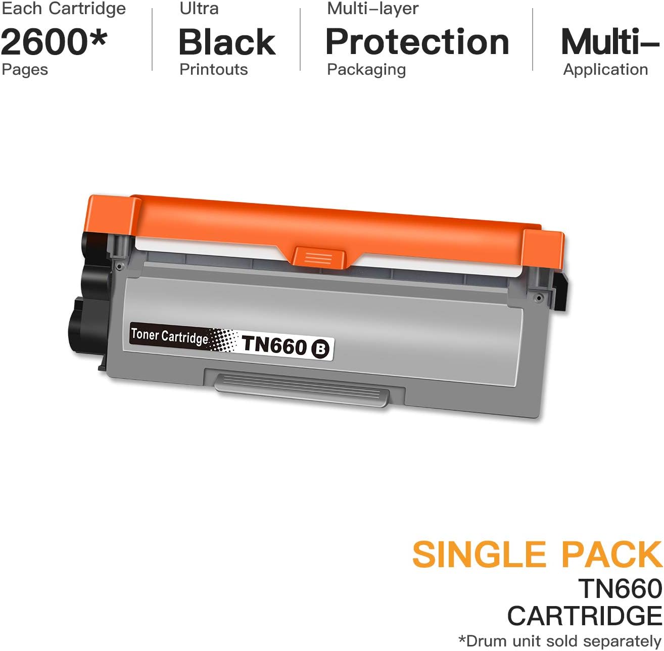E-Z Ink (TM) Compatible Toner Cartridge Replacement for Brother TN660 High Yield to use with HL-L2300D HL-L2320D HL-L2380DW HL-L2340DW MFC-L2700DW MFC-L2720DW MFC-L2740DW Printer (Black, 1 Pack): Office Products