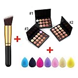 Tiowea 15 Colors Concealer Palette Facial Cream Makeup Brush Drop Puff Set Makeu