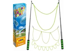 E-Know Bubble Wand,3 Style Giant Bubble Wand Outdoor Toy for Kids, Recyclable Stainless Steel,Telescopic Design Bubble Party Favors, Works Best Bubbleventi Bubble Mix