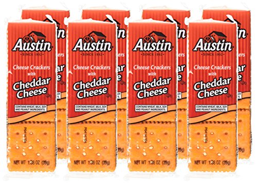 Austin, Sandwich Crackers, Cheese Crackers with Cheddar Cheese, 11 oz (8 Packs)