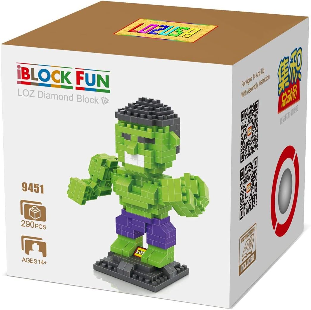 LOZUSA Cartoon Character 290 PCS Diamond Block Mini Figure Hero Micro Blocks Construction Model, Micro-Sized Building Set Parent-Child Games Building Blocks Children's Educational Toys