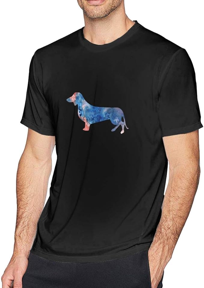 MSKKLA Daschund Watercolor Wiener Dog TShirt Adult Crew Neck T Shirts