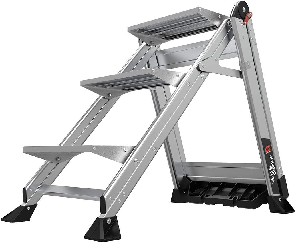 Little Giant Ladders, Jumbo Step, 3-Step, 2 Foot, Step Stool, Aluminum, Type 1AA, 375 lbs Weight Rating, (11903) - - 