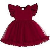 TENTIDE Baby Girl Butterfly Dress Tutu Ruffle Sleeveless Dresses Photograph Party Outfits Birthday Gift