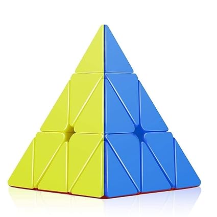 B&B E-Mart Plastic High Speed Pyraminx Stickerless Triangle Rubik Cube Puzzle (Multicolour)